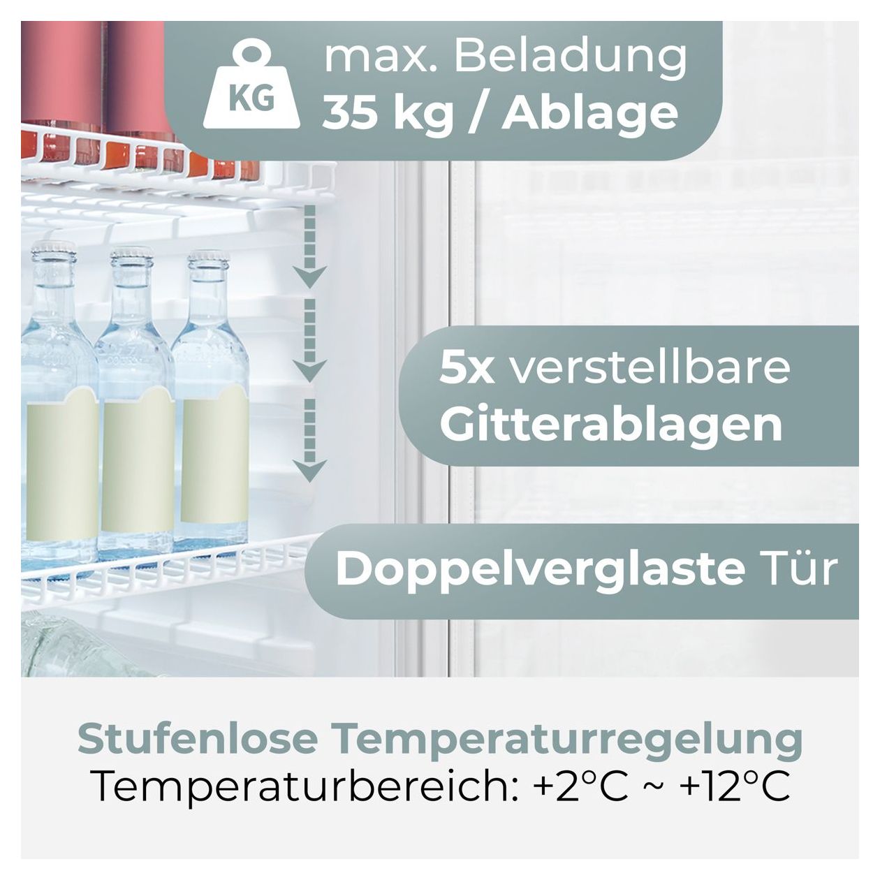 KSG7292 235 l Kühlschrank freistehend EEK: C 433 kWh Jahr  (Weiß) 