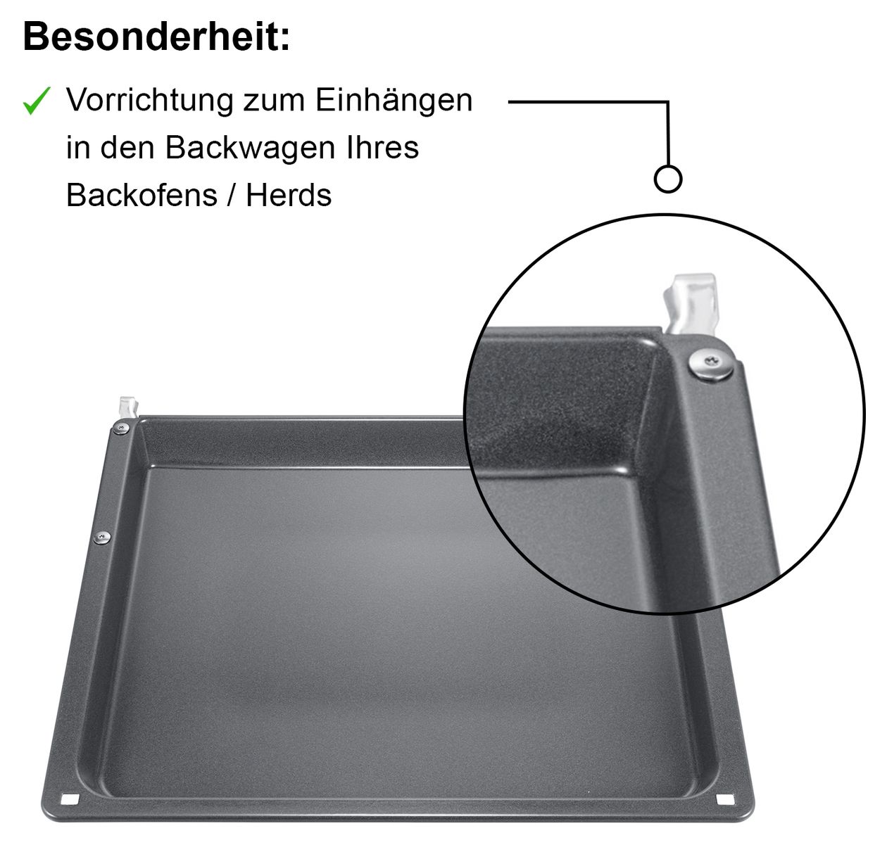 HEZ541000 Backblech für Backwagen 30 x 455 x 400 mm spülmaschinengeeignet 