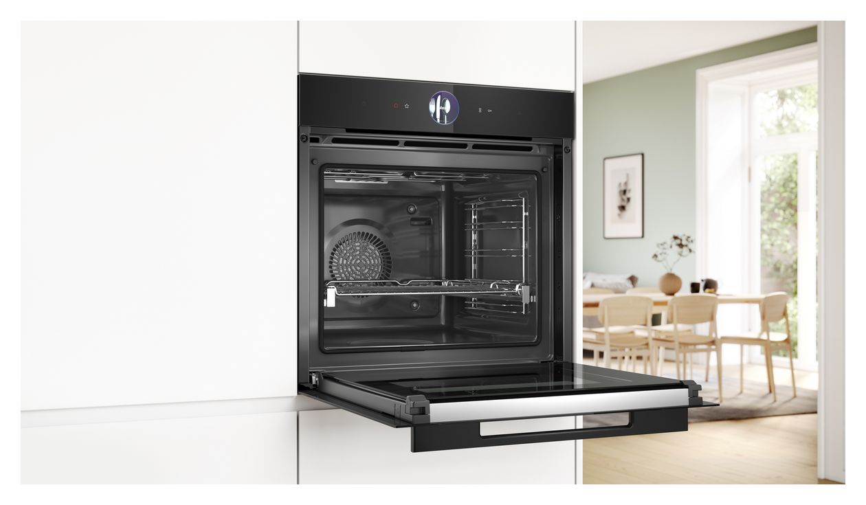 Serie 8 HRG976NB1 Einbaubackofen groß Dampfgaren AutoClean (Schwarz) 