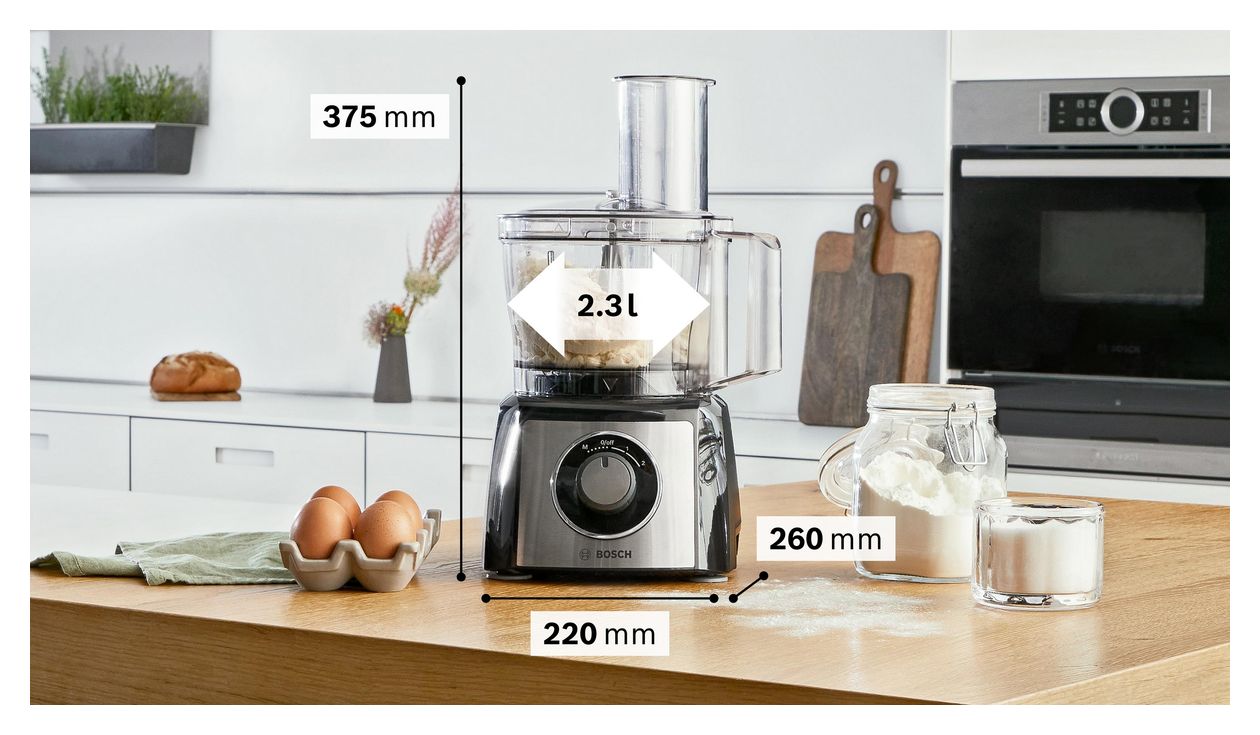 MCM3PM386  MultiTalent 3 Plus 900 W Küchenmaschine 2,3 l (Schwarz, Transparent) 