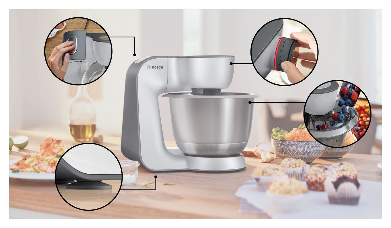 MUM58310 1000 W Küchenmaschine 3,9 l  (Schwarz, Edelstahl) 