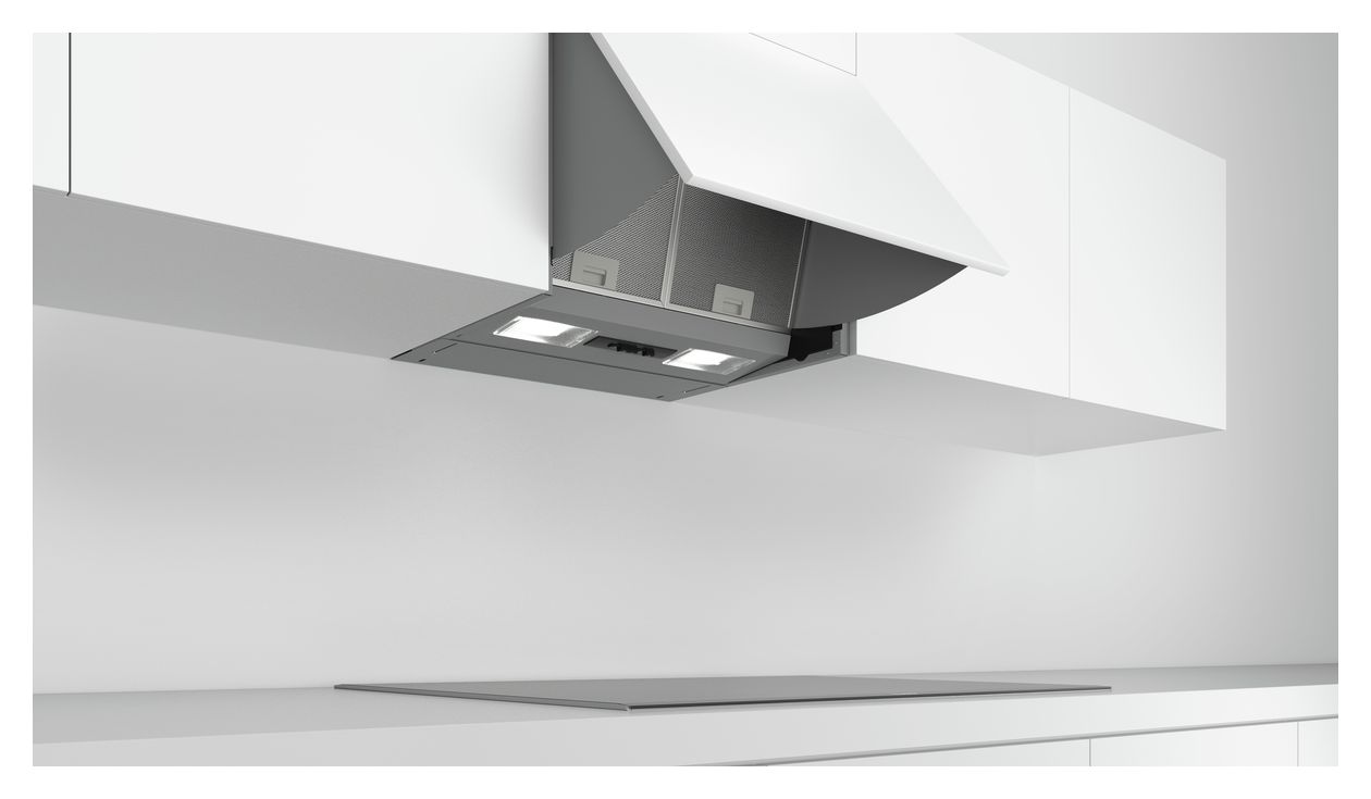 Serie 2 DEM63AC00 Zwischenbauhaube Abluft/Umluft Dunstabzugshaube/Esse Einbau 60 cm (Silber) 