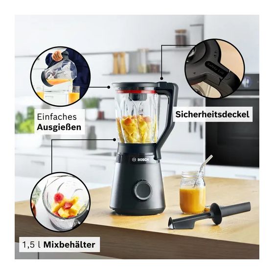 Serie 4 MMB4192B VitaPower 1,5 l Standmixer 2 Stufen 1200 W  (Schwarz) 