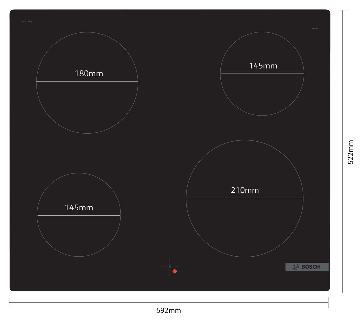 Serie 4 NKE611GA2E herdgebundenes 59.2 cm Induktions Kochfeld/Herdplatte 4 Zone(n) 
