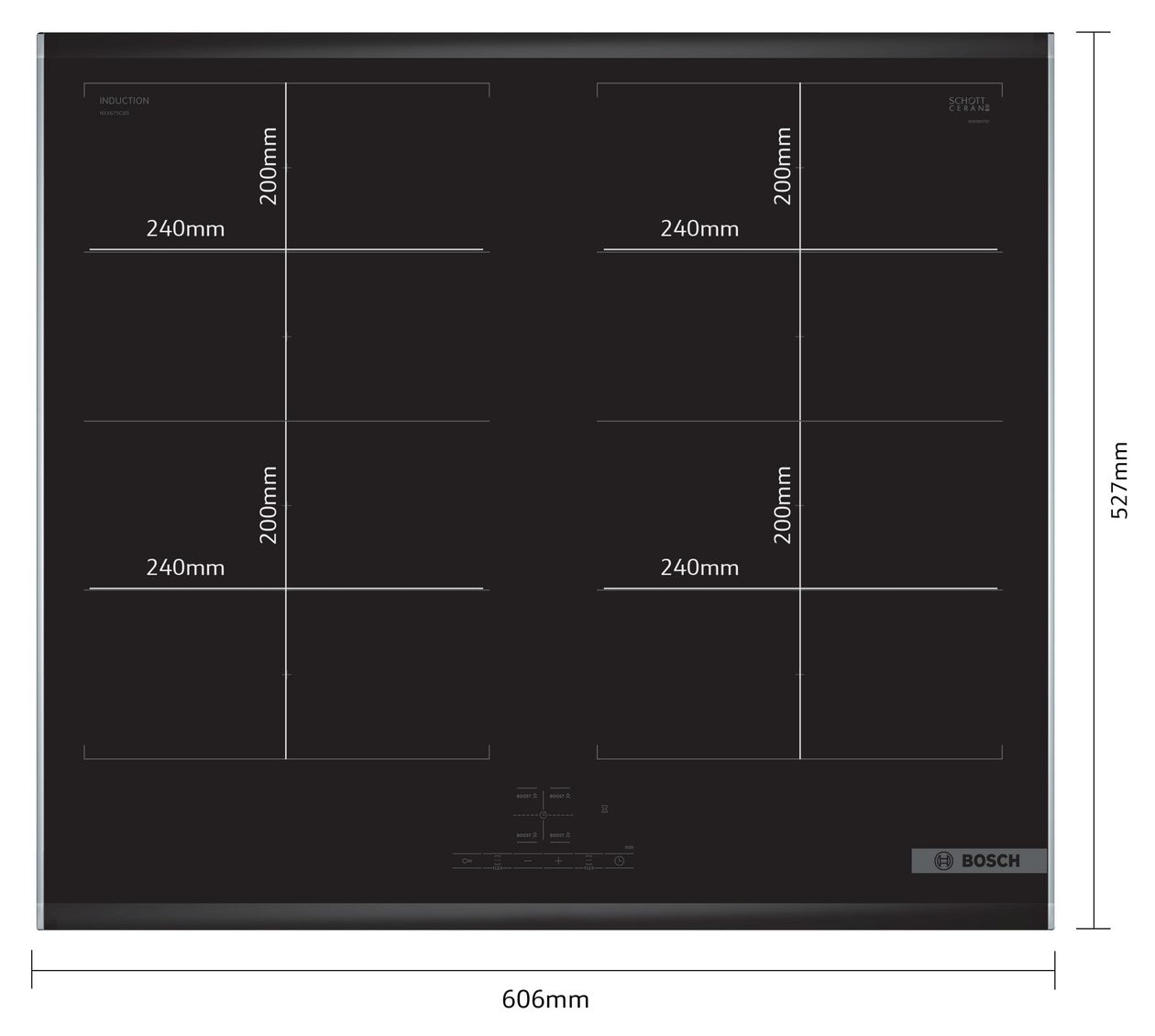 Serie 4 NXX675CB5E herdgebundenes 60 cm Induktions Kochfeld/Herdplatte 4 Zone(n) 