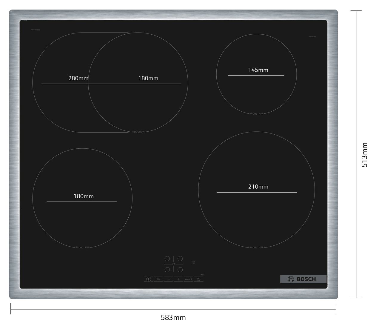 Serie 4 PIF64RBB5Eautarkes 60 cm Induktions Kochfeld/Herdplatte 4 Zone(n) 