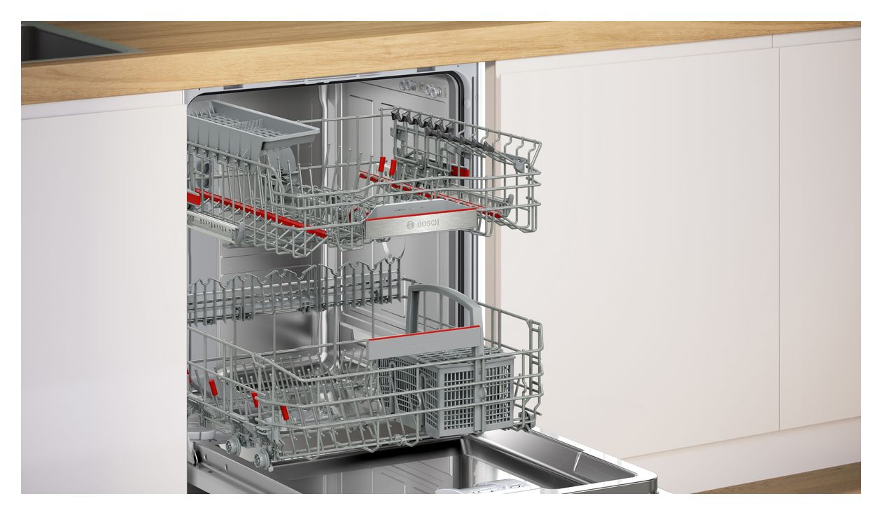 Serie 4 SMI4EBS0ME 60 cm Geschirrspüler teilintegriert (ohne Front) Sehr leise 13 Maßgedecke aquaStop Funktion Wärmetauscher 