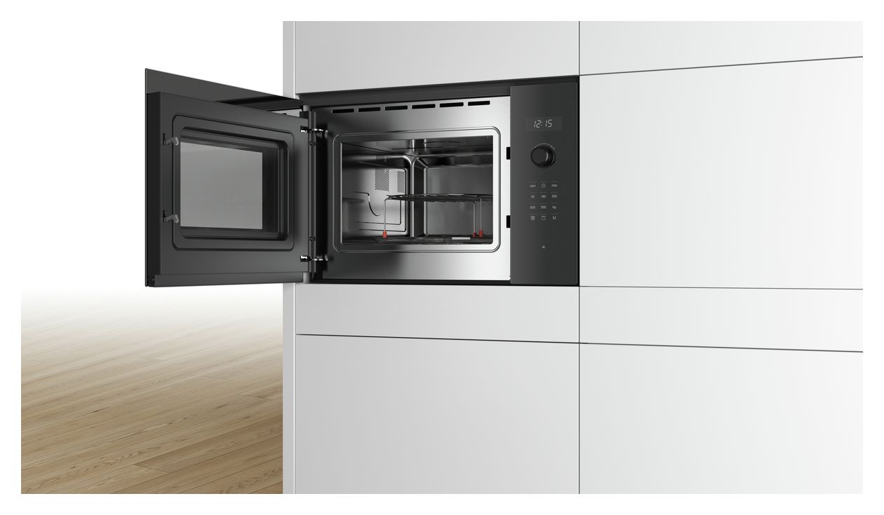 Serie 6 BEL554MB0 Einbau-Mikrowelle 900 W Größe: mittel 5 Stufen Grill (Schwarz, Edelstahl) 