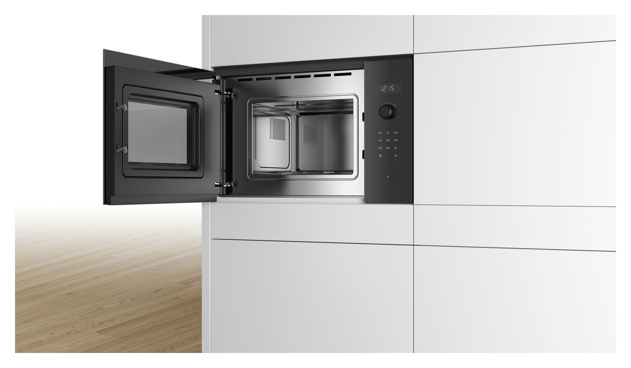 Serie 6 BFL524MB0 Einbau-Mikrowelle 800 W Größe: klein 5 Stufen Grill (Schwarz) 