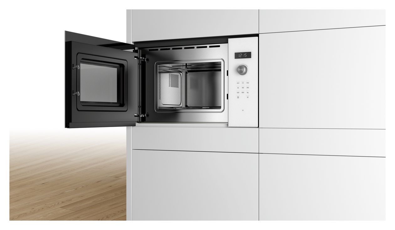 Serie 6 BFL524MW0 Einbau-Mikrowelle 800 W Größe: klein 5 Stufen (Weiß) 