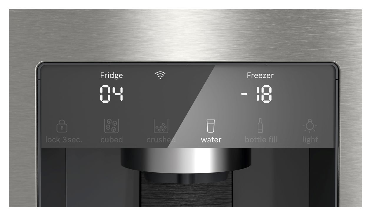 Serie 6 KFI96APEA Side-by-Side Kühl-/ Gefrierkombination 375 l / 199 l 327 kWh NoFrost 1830 mm x 905 mm  (Gebürsteter Stahl) 