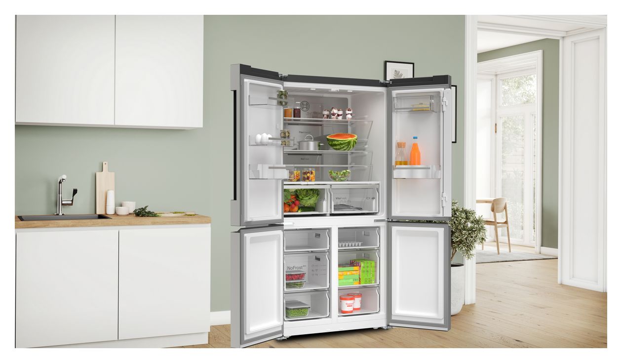 Serie 6 KFN96APEA Side-by-Side Kühl-/ Gefrierkombination 405 l / 200 l 333 kWh NoFrost 1830 mm x 910 mm  (Edelstahl) 