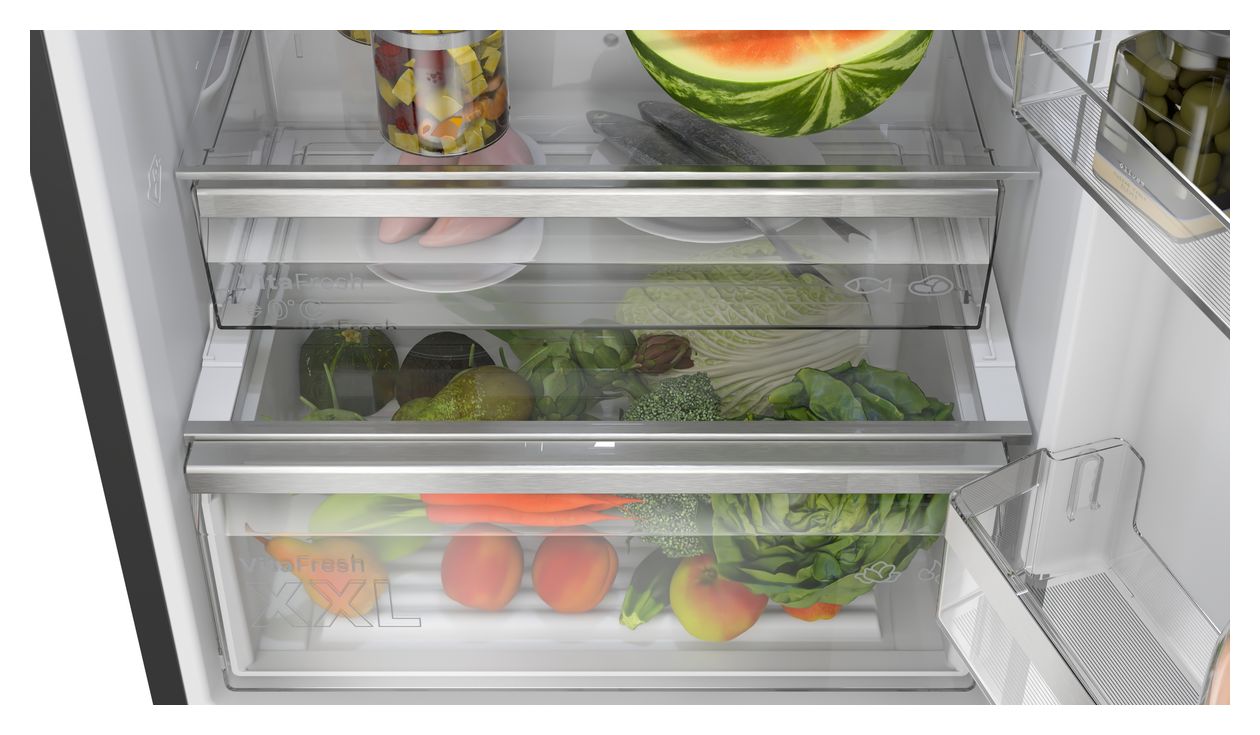 Serie 6 KGN49LBCF 311 l / 129 l Kühl-Gefrierkombi freistehend NoFrost 178 kWh Jahr  (Schwarz) 