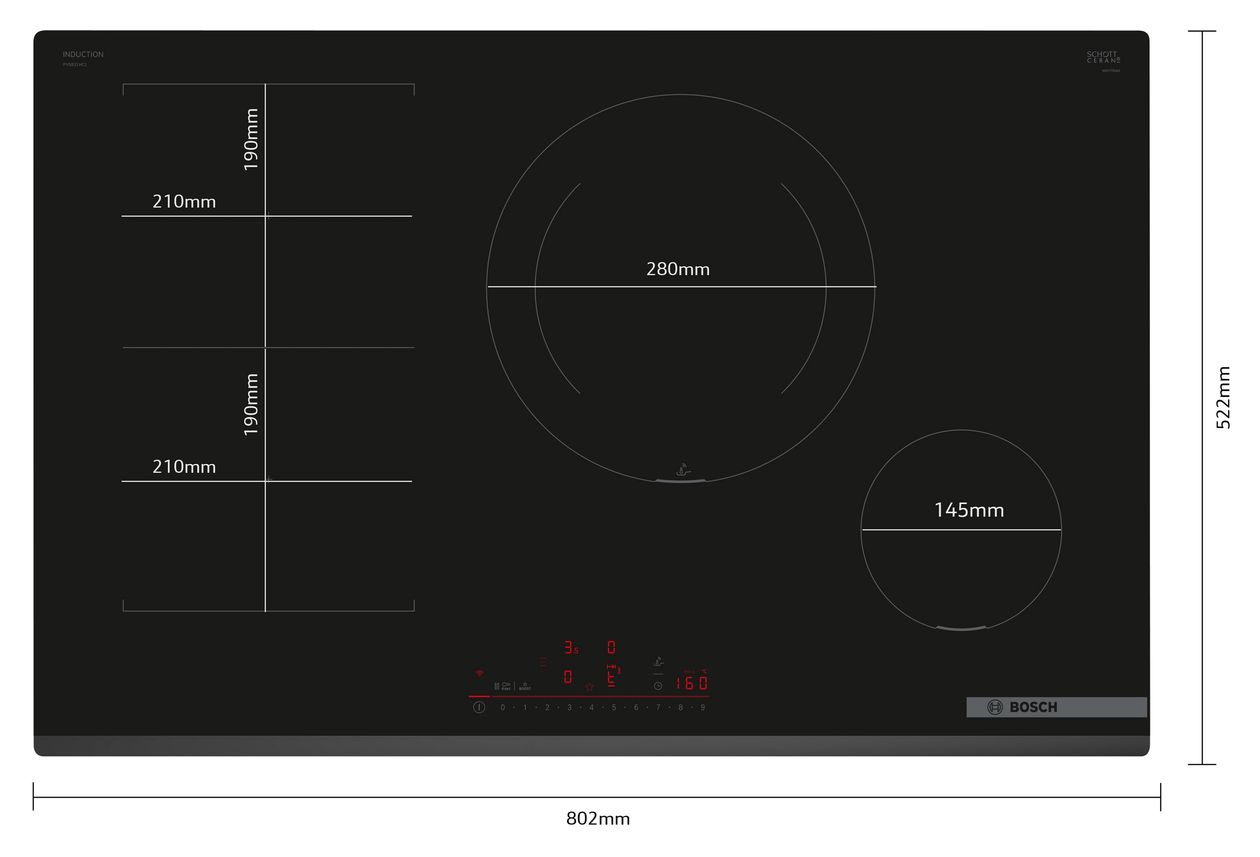 Serie 6 PVS831HC1E autark 80 cm Induktions Kochfeld/Herdplatte 4 Zone(n) 