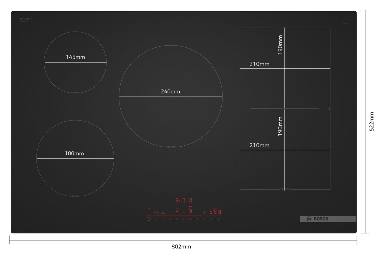 Serie 6 PVW81CHB1E autarkes 80 cm Induktions Kochfeld/Herdplatte 5 Zone(n) 