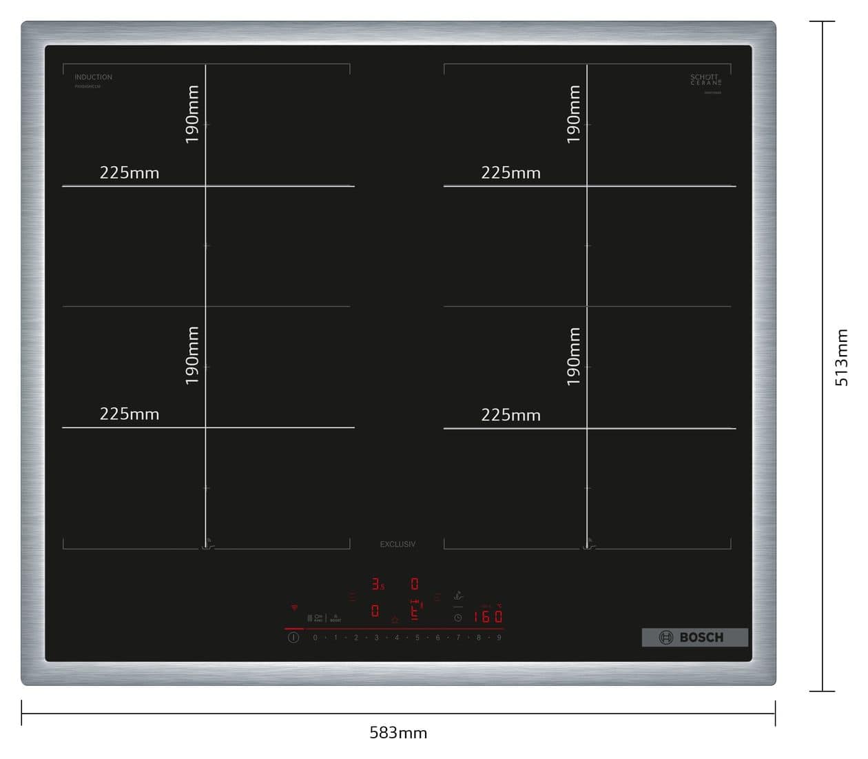 Serie 6 PXX645HC1M autarkes 60 cm Induktions Kochfeld/Herdplatte 4 Zone(n) 