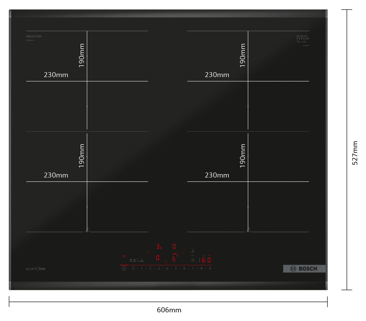 Serie 6 PXX690HC1E autarkes 60 cm Induktions Kochfeld/Herdplatte 4 Zone(n) 
