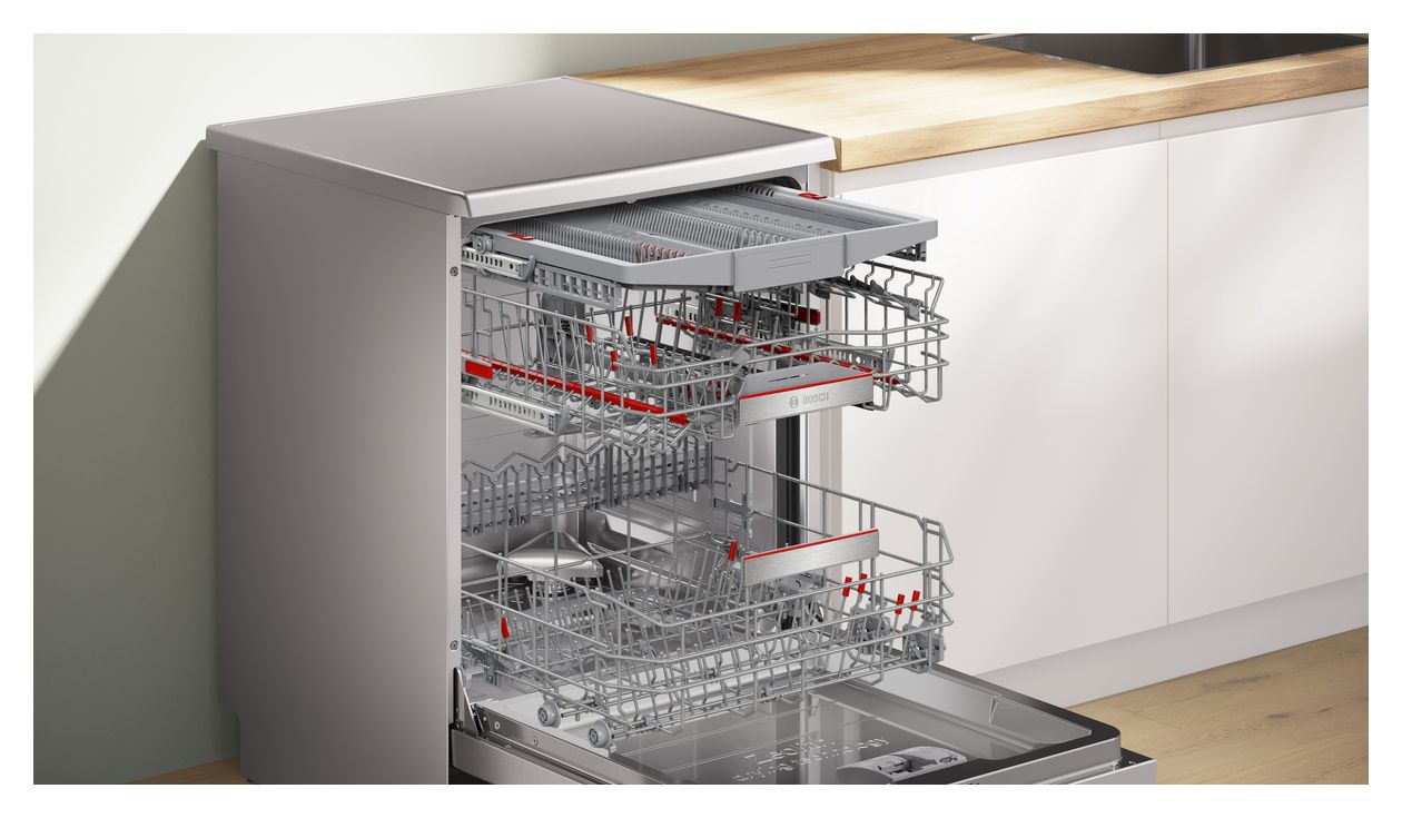 Serie 8 SMS8YCI04E 60 cm Geschirrspüler freistehend sehr leise 14 Maßgedecke aquaStop Funktion Wärmetauscher (Edelstahl) 