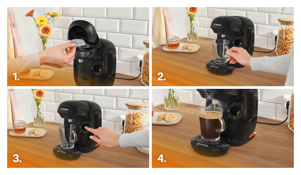 TAS112E Tassimo Style friendly Kaffeekapsel Maschine  (Schwarz) 