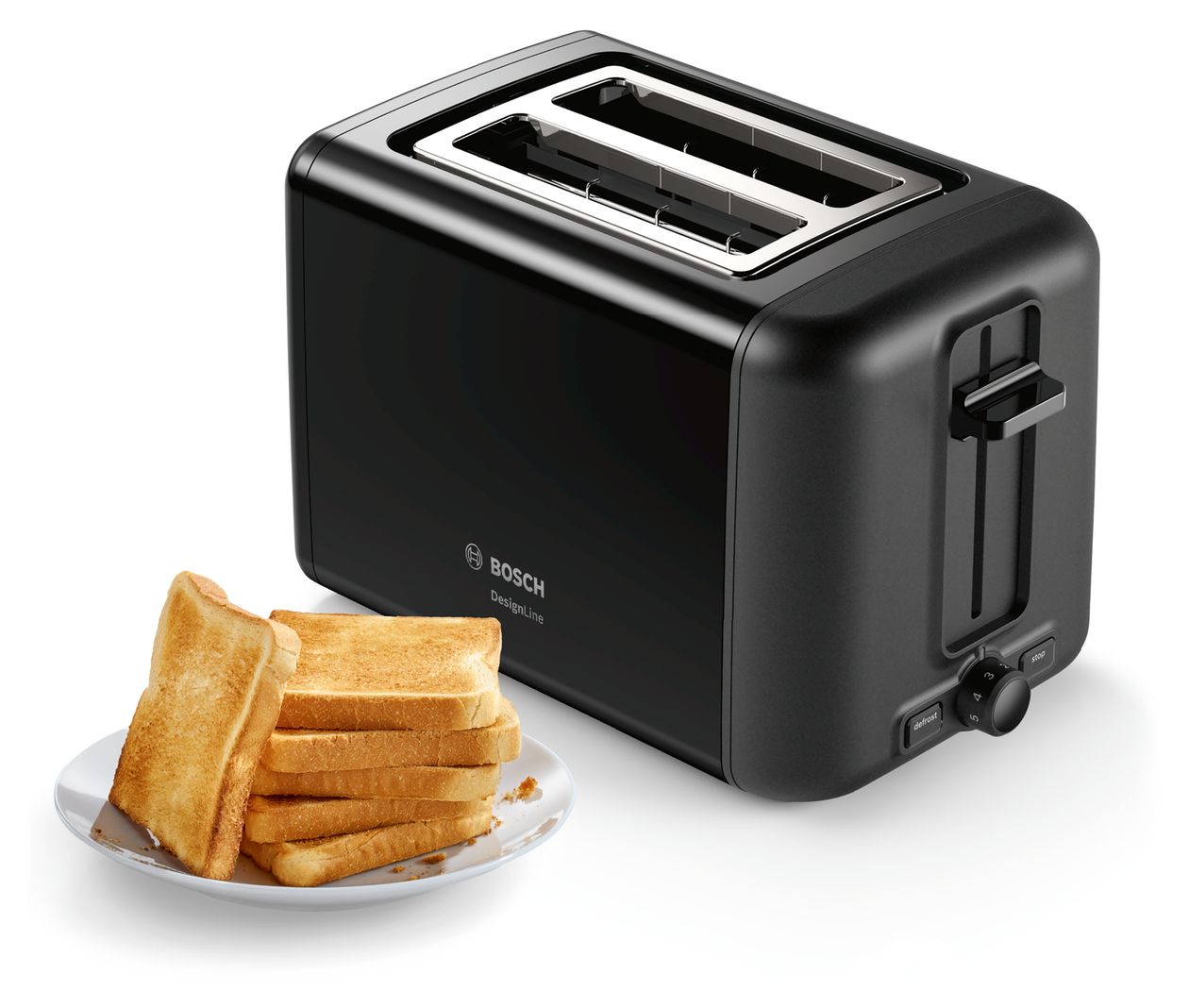TAT3P423DE DesignLine Toaster 970 W 2 Scheibe(n)  (Schwarz) 
