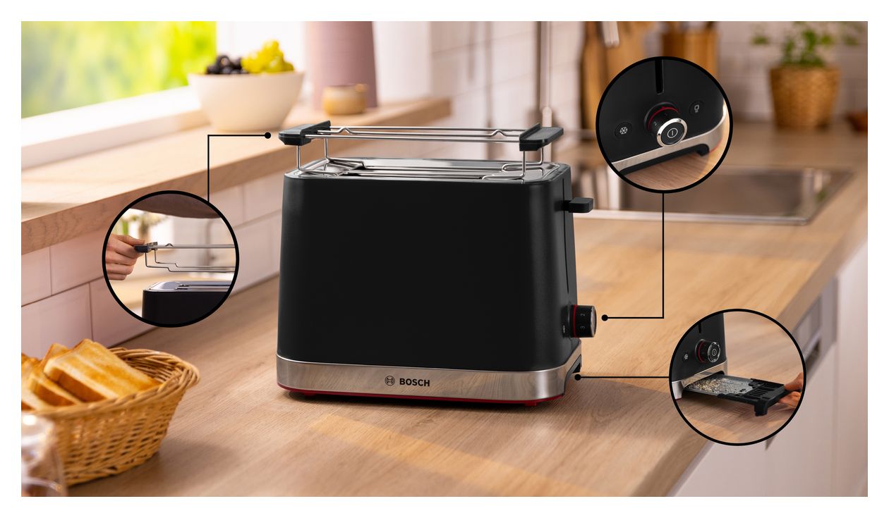 TAT4M223 MyMoment Toaster 950 W 2 Scheibe(n) 4 Stufen  (Schwarz, Edelstahl) 