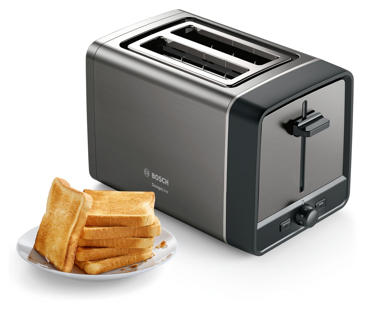 TAT5P425DE DesignLine Toaster 970 W 2 Scheibe(n)  (Anthrazit, Schwarz) 