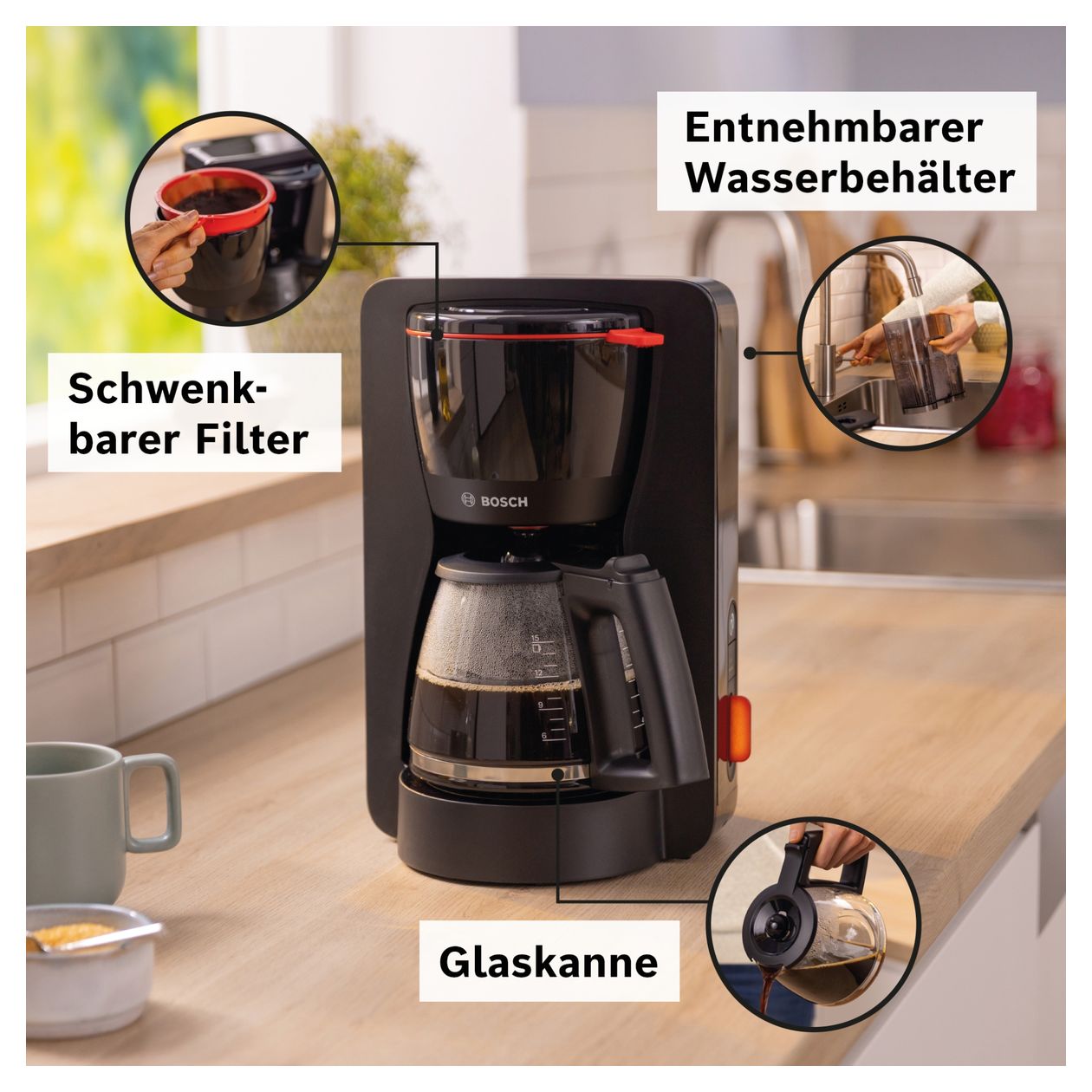 TKA3M133 MyMoment 15 Tassen Filterkaffeemaschine 1,4 l  (Schwarz) 