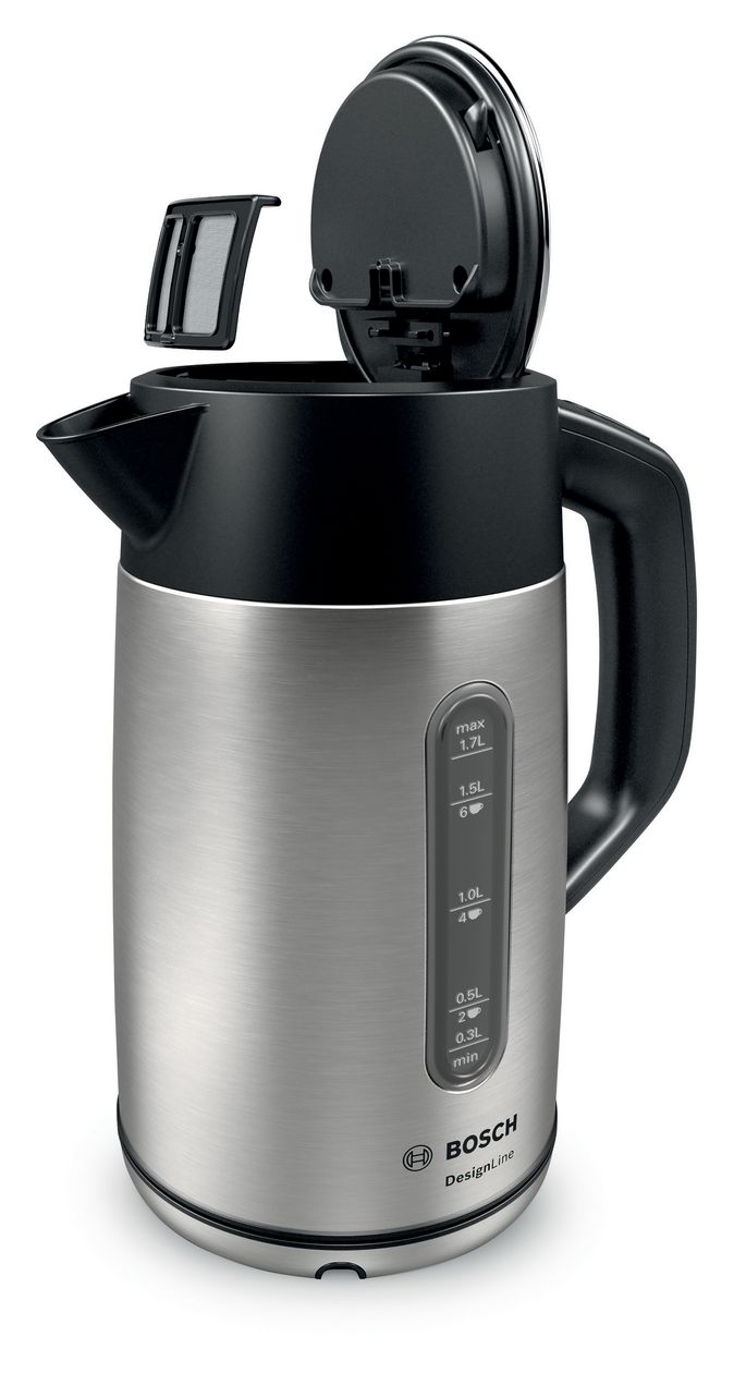 TWK4P440 DesignLine 1,7 l Wasserkocher 2400 W  (Schwarz, Edelstahl) 