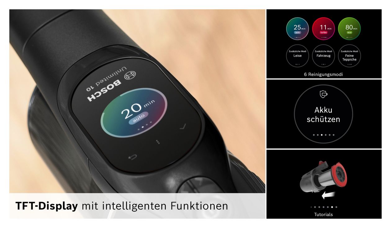 Unlimited 10 BKS1041BM Handstaubsauger Beutellos bis 80 min Laufzeit 18 V HEPA  (Schwarz) 