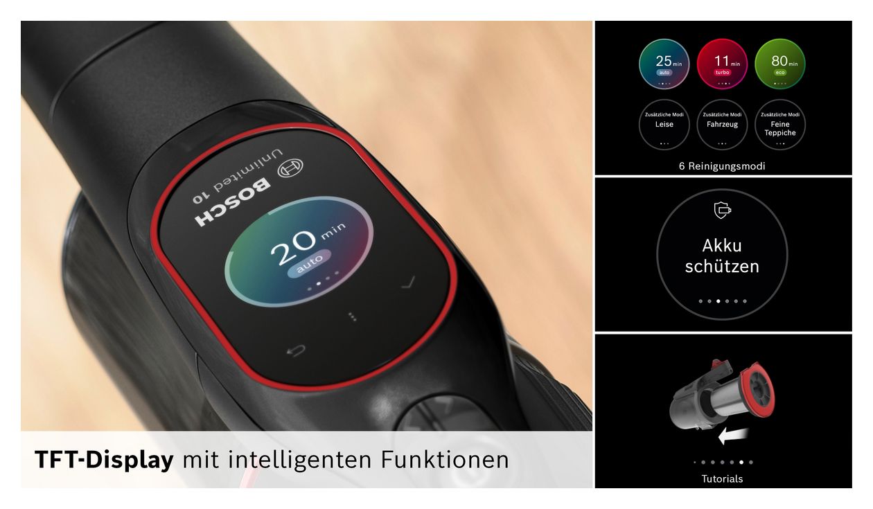 Unlimited 10 BKS1042POW Handstaubsauger Beutellos bis 80 min Laufzeit HEPA  (Schwarz) 