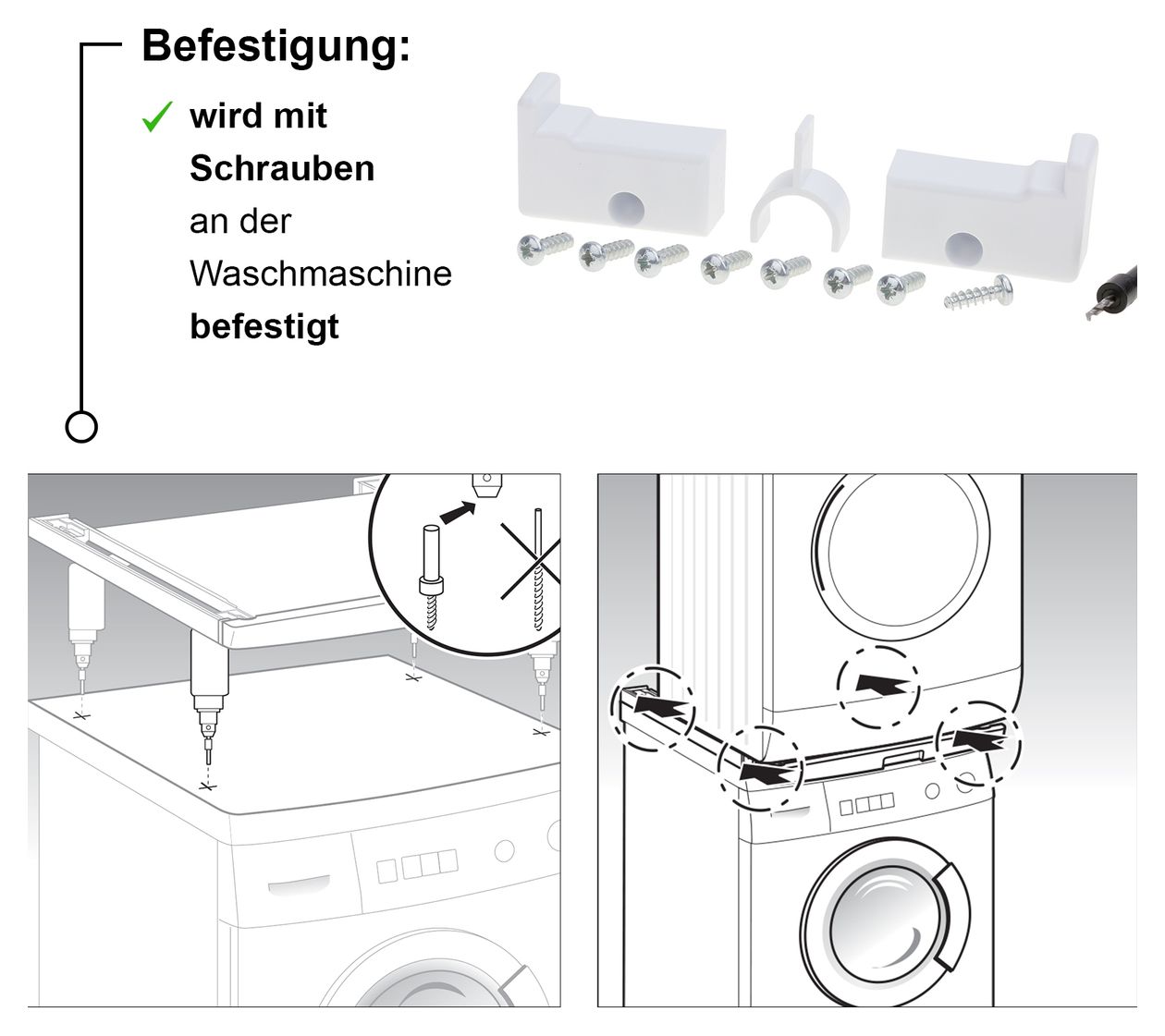 WTZ11400 Verbindungssatz mit Auszug Weiß 