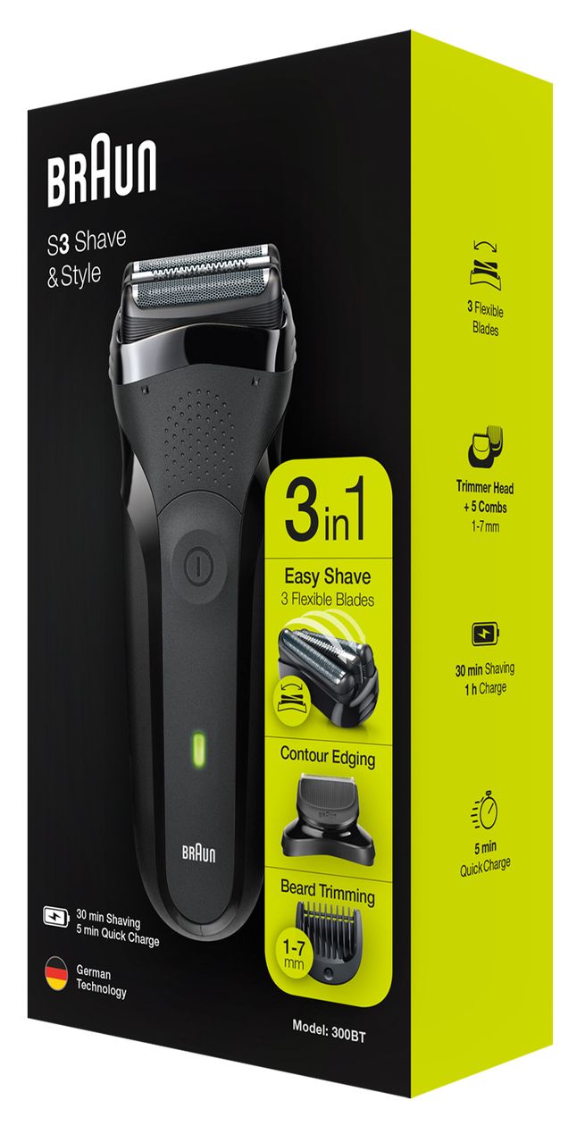 300BT Shave & Style Nass&Trocken Rasierer Nickel-Metallhydrid (NiMH) 30 min 