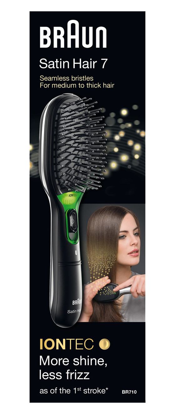 BR710 Satin Hair 7 Elektrische Haarbürste  (Schwarz) 