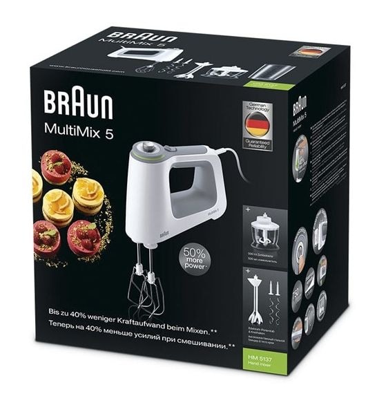 HM5137WH MultiMix 5 Handmixer 750 W 9 Stufen  (Grau, Weiß) 
