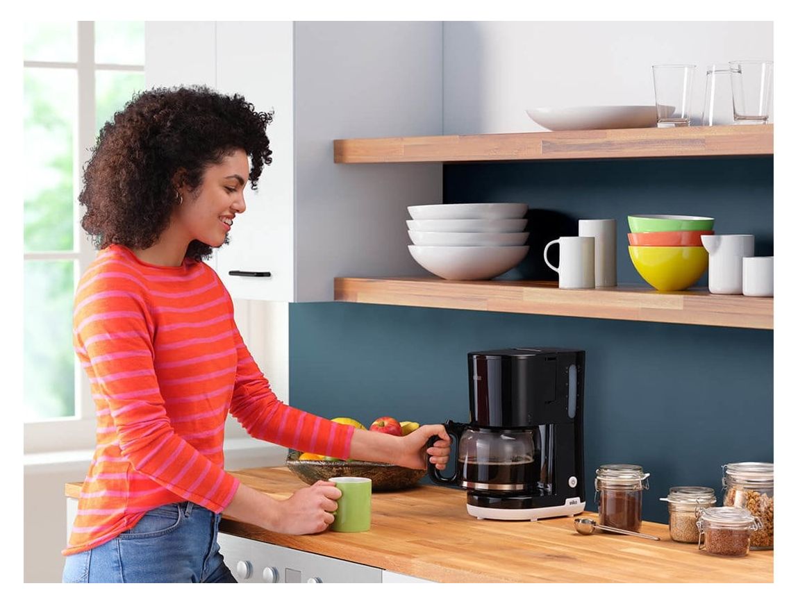 KF1100 10 Tassen Filterkaffeemaschine  (Schwarz, Weiß) 