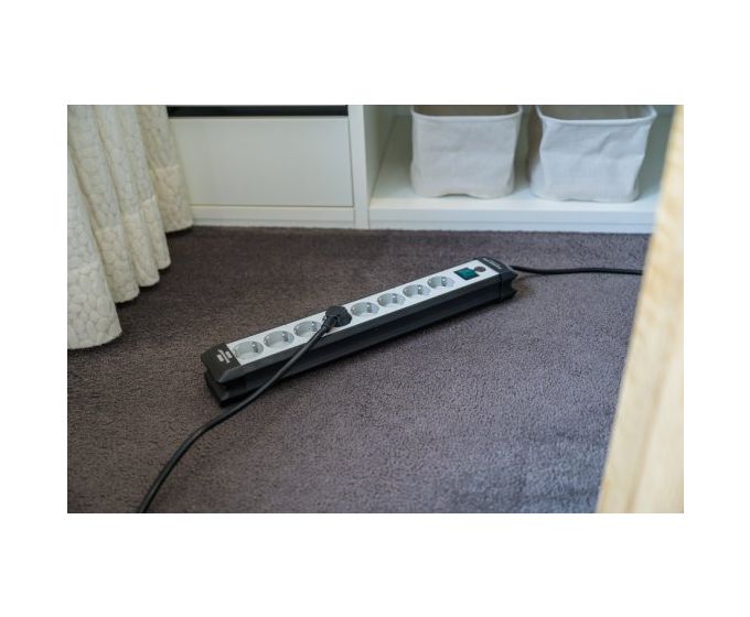 Brennenstuhl 1951580101 Regleta, 230 V, Negro y Gris Claro, 49 cm 