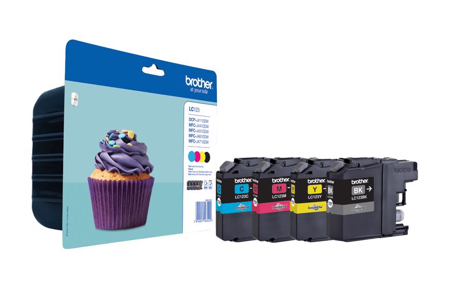 LC-123VALBP originale Druckerpatronen Schwarz, Cyan, Magenta, Gelb 600 Seiten 