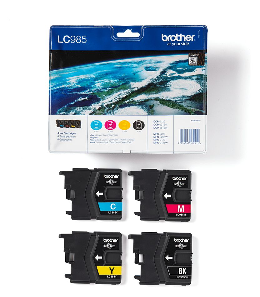 LC-985VALBP originale Druckerpatronen Schwarz, Cyan, Magenta, Gelb 300 Seiten 