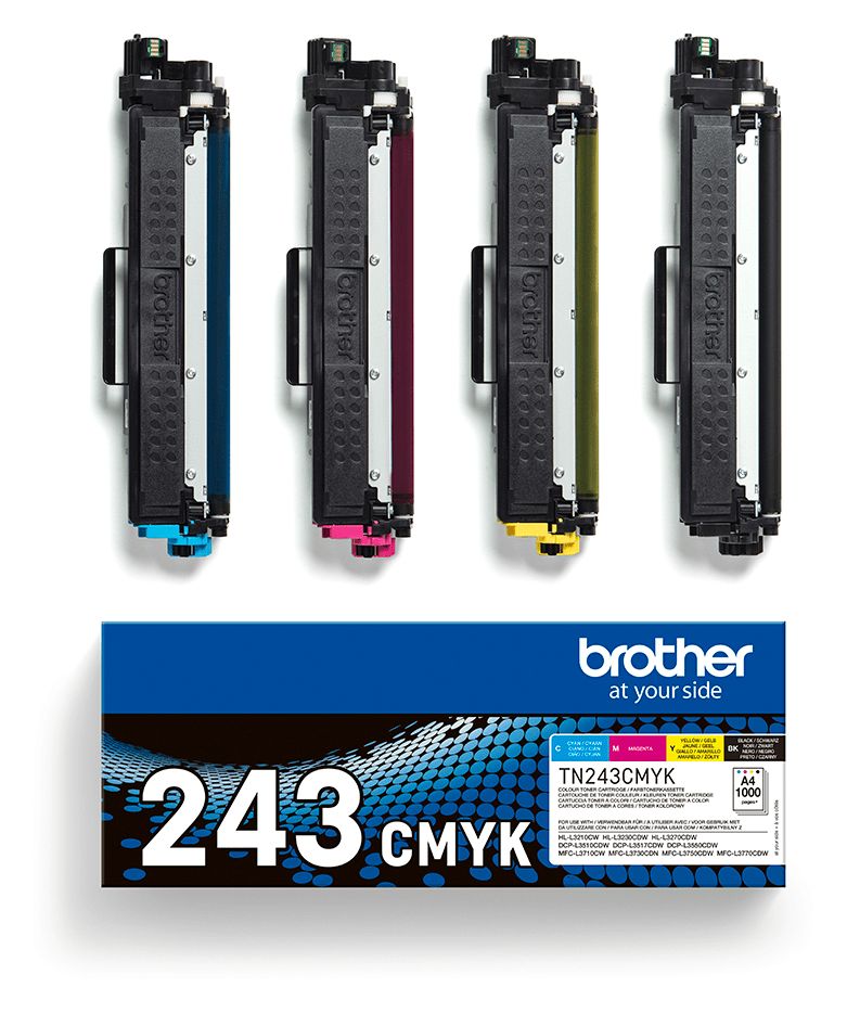 TN-243CMYK originale Druckerpatronen Schwarz, Cyan, Magenta, Gelb 
