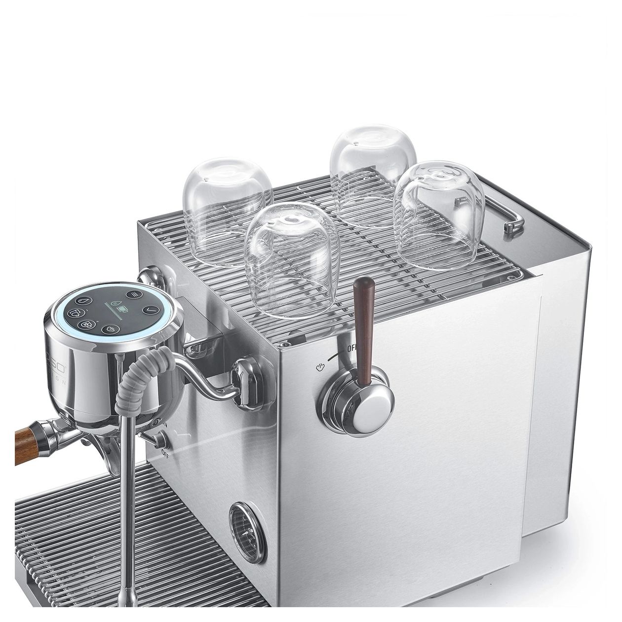 1825 Espresso Gourmet Advanced Siebträger Kaffeemaschine 19 bar 3000 W  (Silber) 