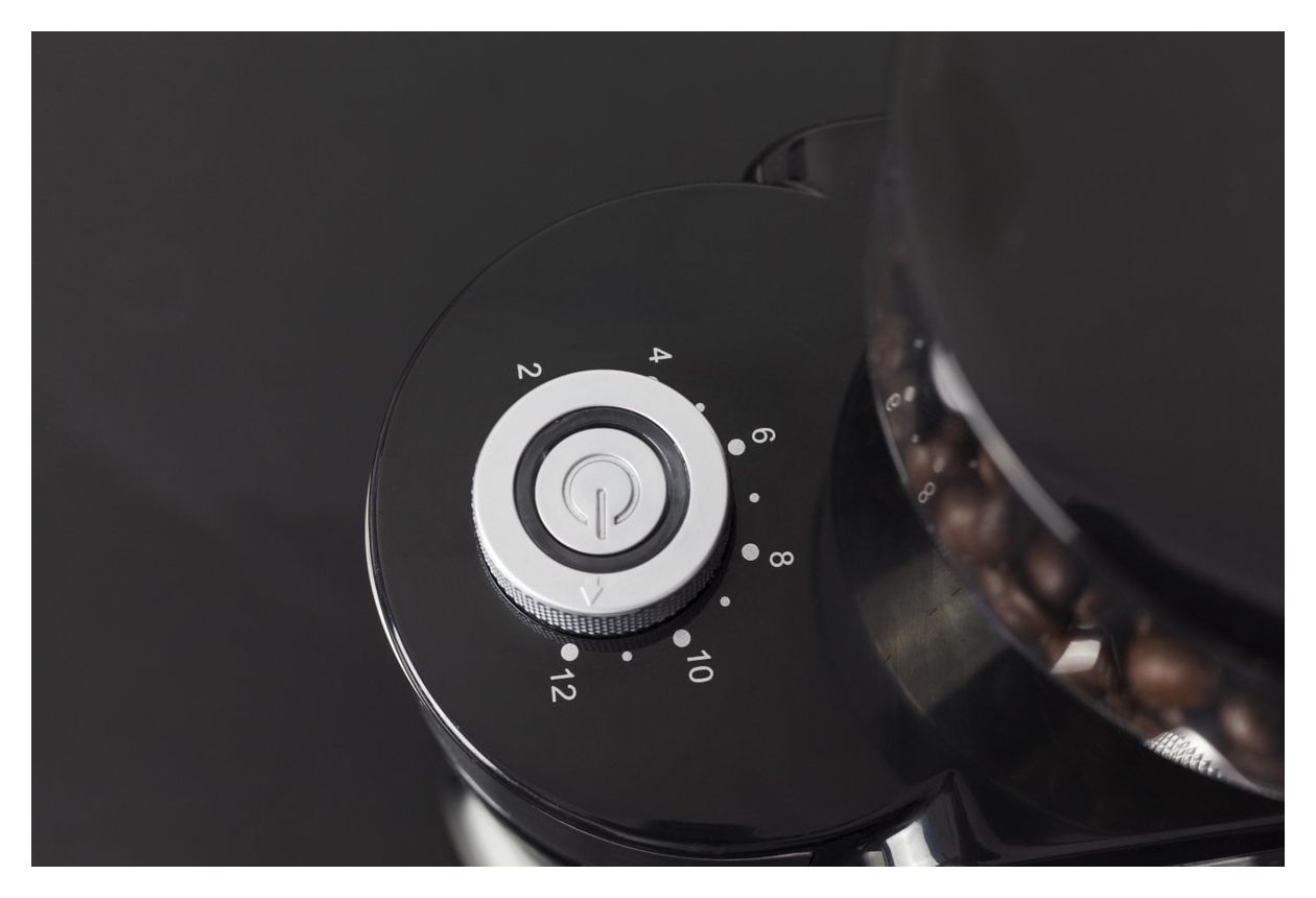 1833 Barista Crema Kaffeemühle für 190 g 150 W (Schwarz, Edelstahl, Transparent) 