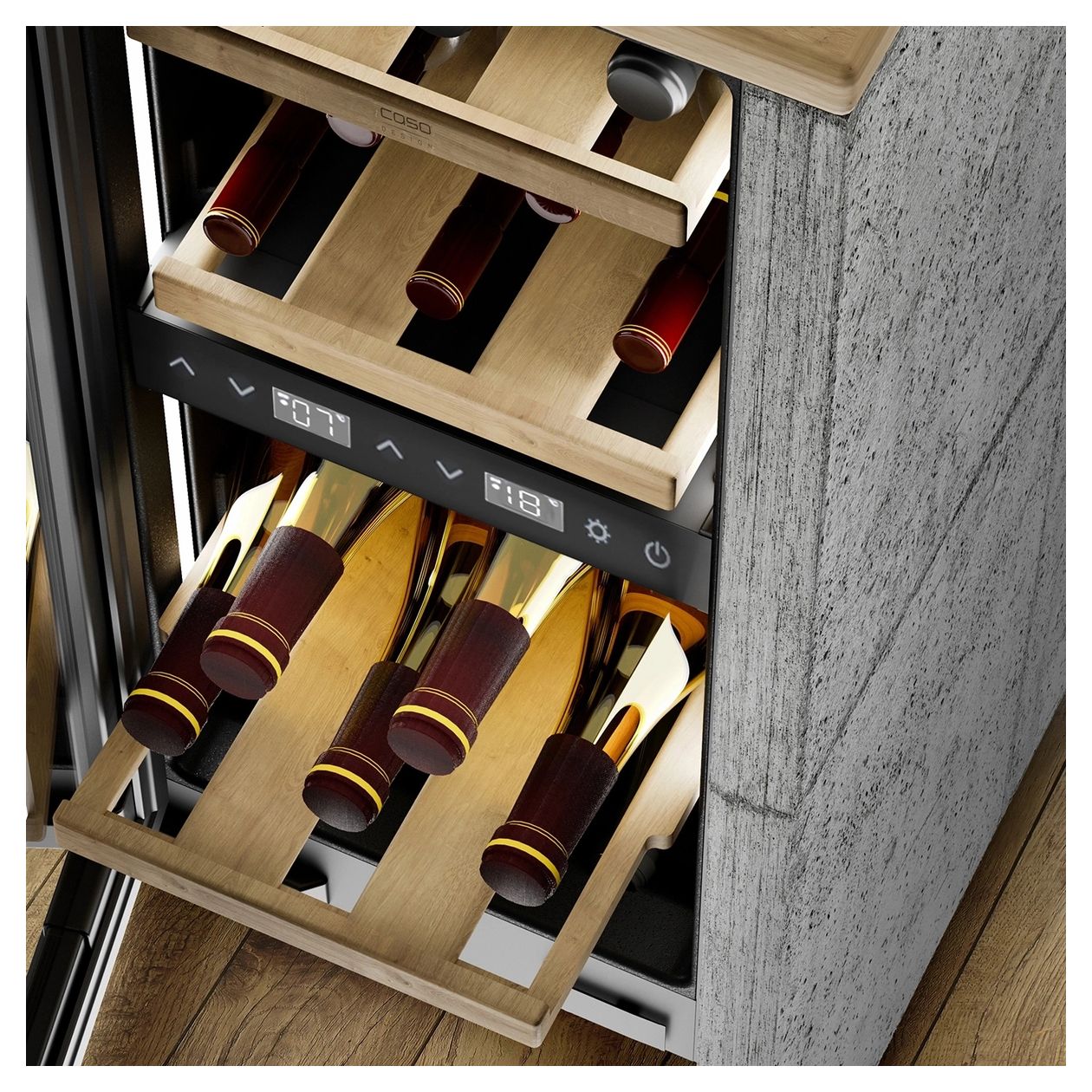 WineDeluxe WDU18 Weinkühler Integriert EEK: F 2 Zonen 18 Flasche(n) 