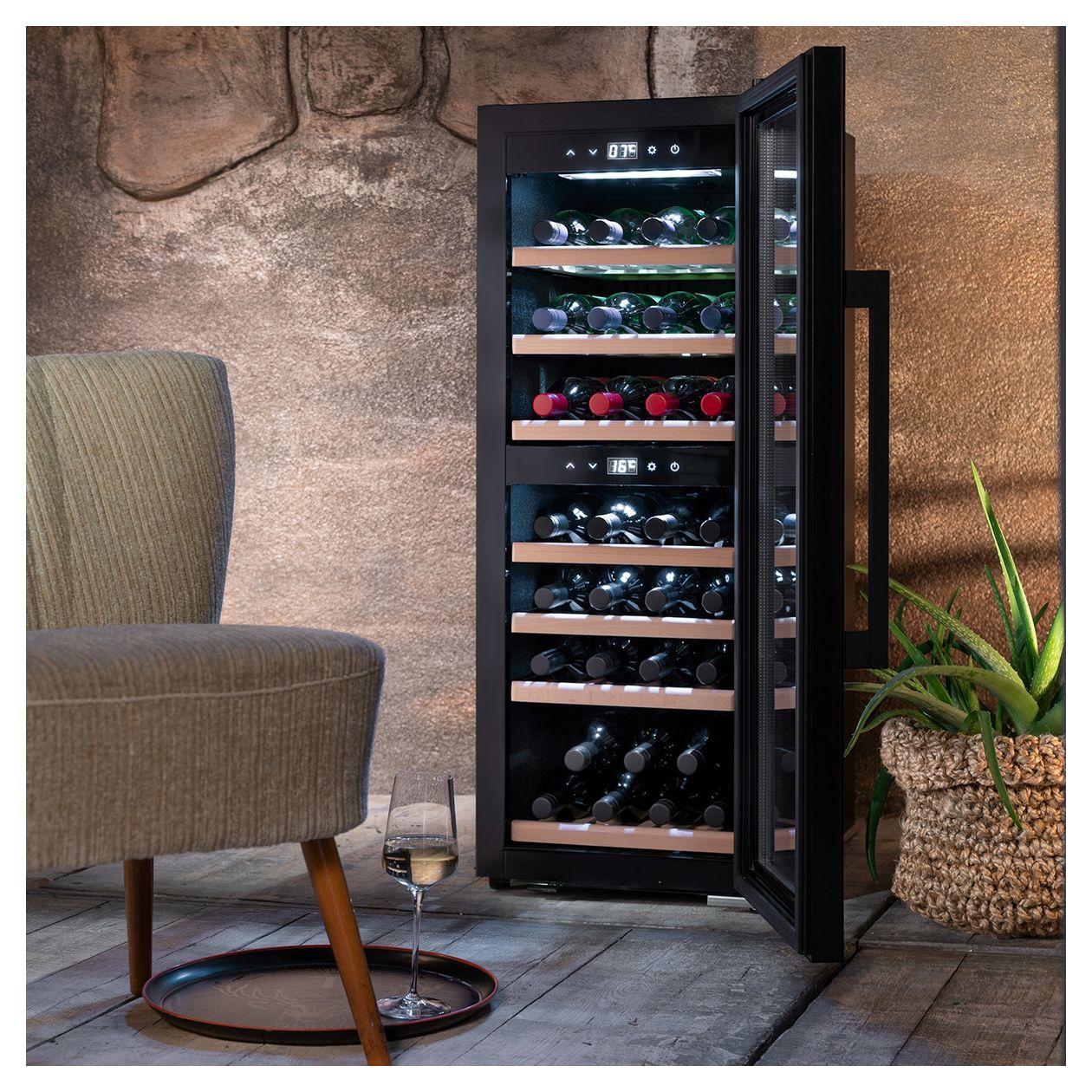 WineExclusive 38 Smart Weinkühler Freistehend EEK: G 2 Zonen 38 Flasche(n) 