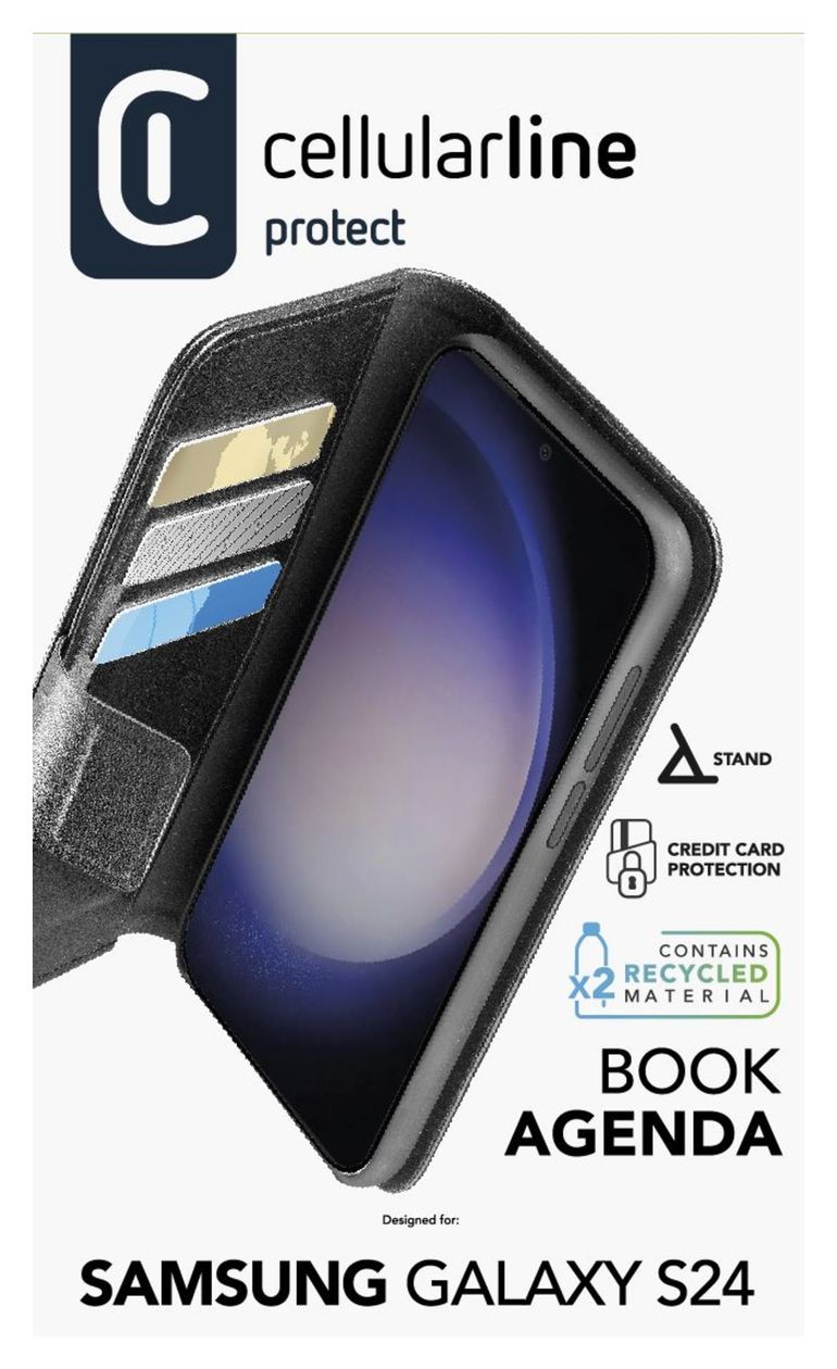 Book Agenda Folio für Samsung Galaxy S24  (Schwarz) 