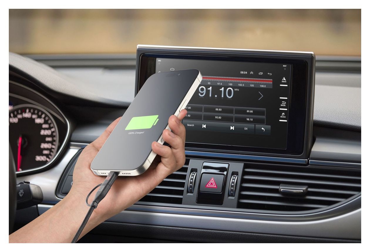 Data Security Cable Rundkabel USB C auf USB C Männlich bis 60 W 1,5 m  (Schwarz) 