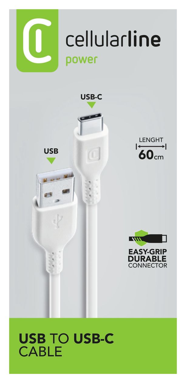 Power Cable USB A auf USB C Männlich bis 15 W 0,6 m  (Weiß) 