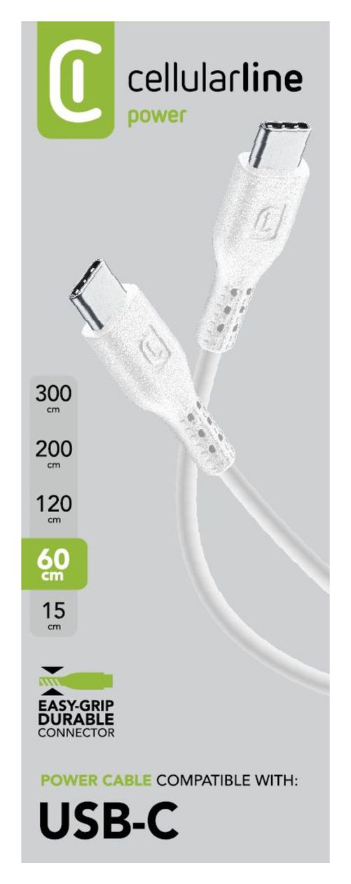 Power Cable USB C auf USB C Männlich bis 60 W 0,6 m  (Weiß) 