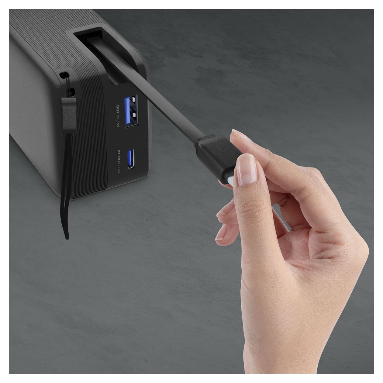 Roller 10000 mAh Powerbank USB Typ-C  (Schwarz) 