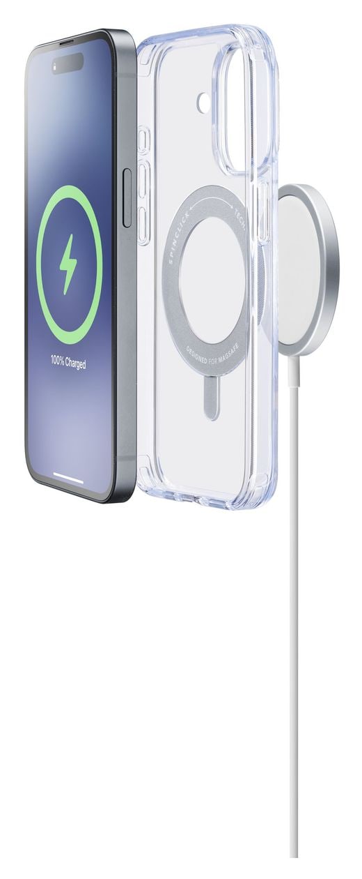 Spin Mag Cover für Apple iPhone 16  (Transparent) 