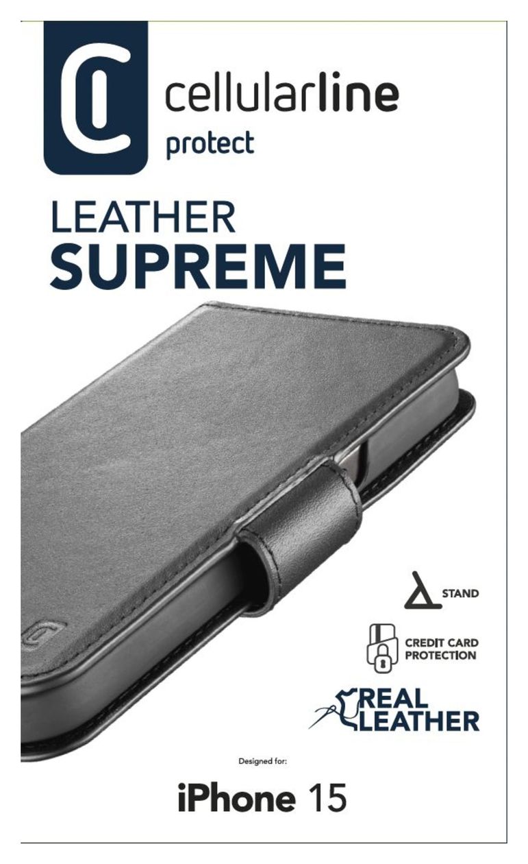 Supreme Folio für Apple iPhone 15  (Schwarz) 